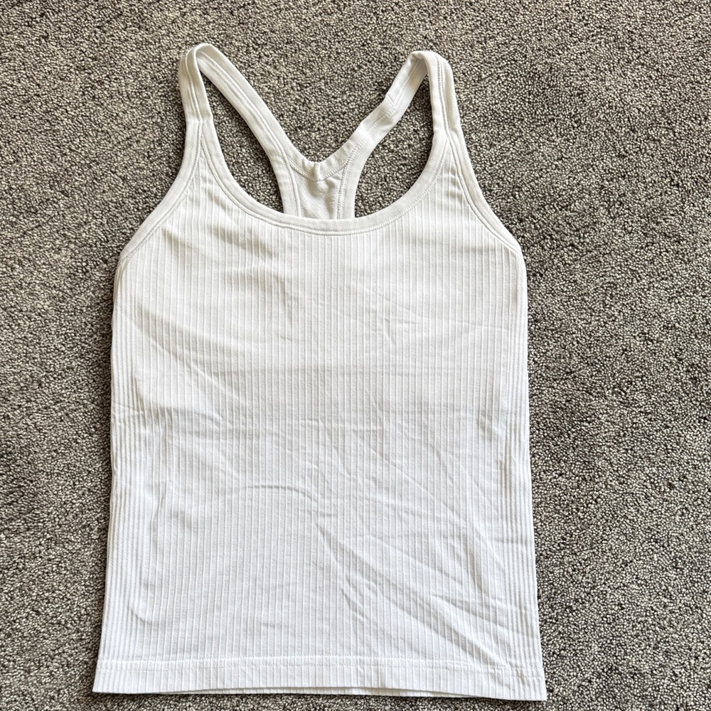 lululemon athletica White Ribbed Tank Top